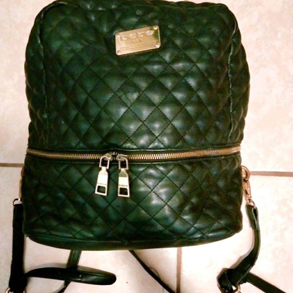 bebe black backpack quilted. Authentic. - Picture 1 of 8